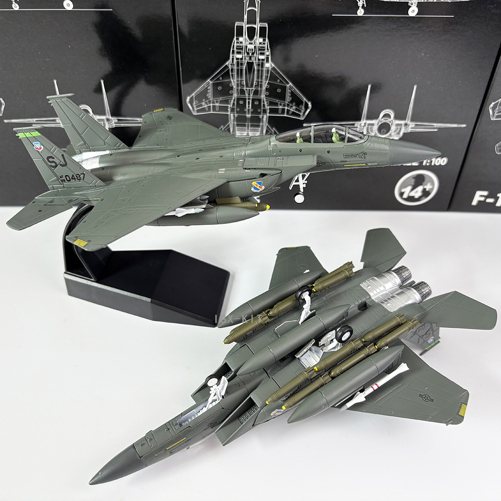 WLTK 1/100 Scale US Air Force F-15E Strike Eagle Gulf War MiG Killer Finished Alloy Aircraft Model Display Piece