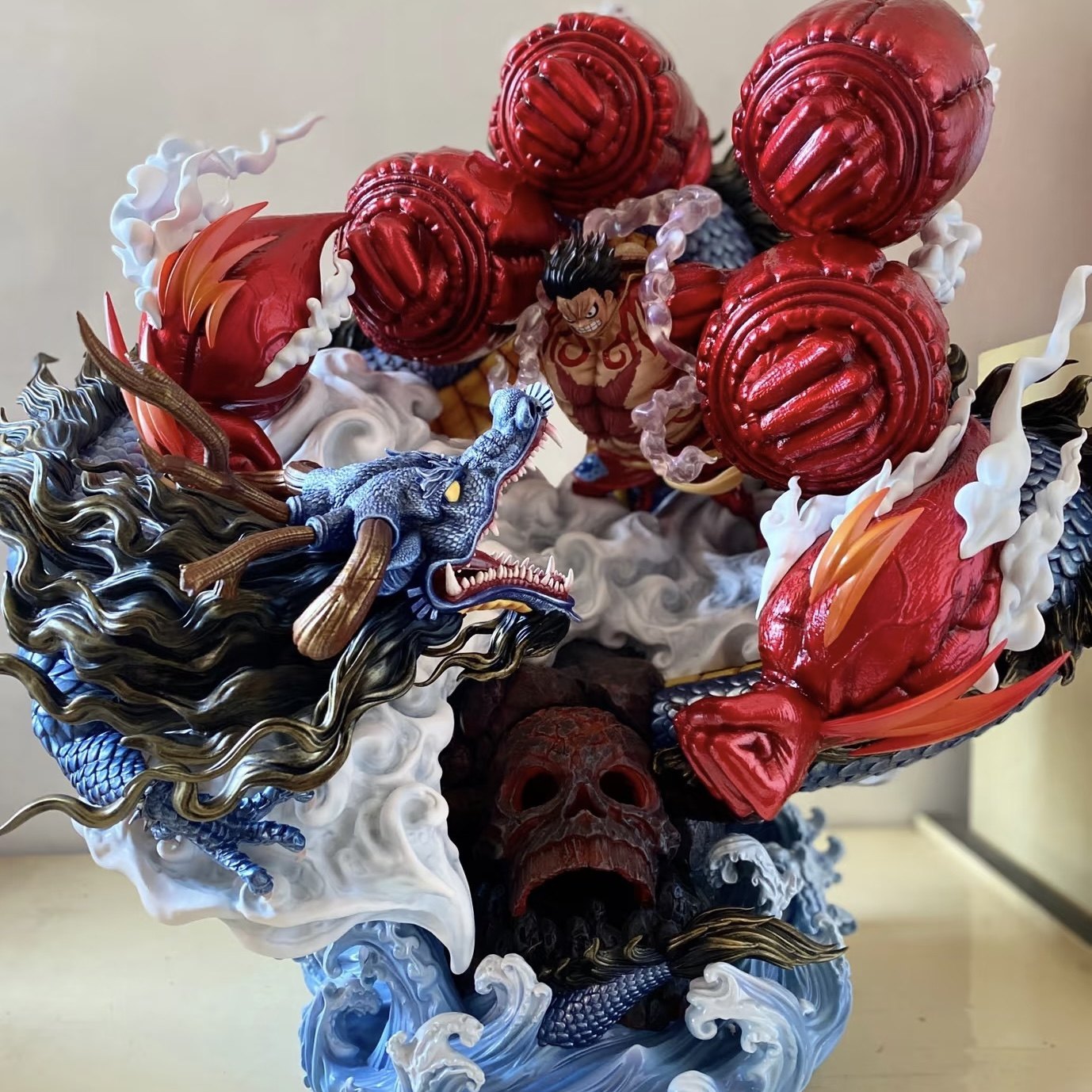 [Super Huge] One Piece Figure: Onigashima Showdown with Kaido, Wano Country Gear Fourth Luffy VS Kaido and the Heavenly Lion Luffy