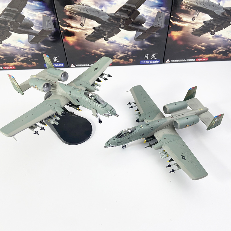 WLTK 1/100 Scale US A-10 Thunderbolt II Attack Aircraft A-10 Shark Squadron Alloy Finished Aircraft Model Display Piece