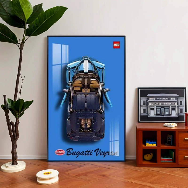 ( Included car)Transparent Lego 42083 Racing Cars Wall Mounted Photo Frame Dustproof Display Case bugatti