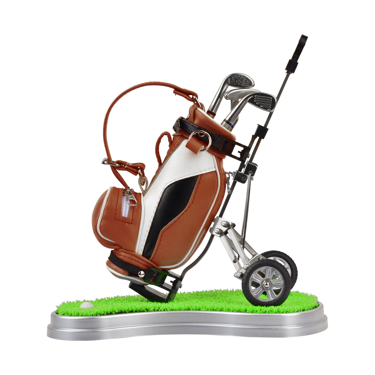 Mini Golf Bag Pen Holder with Pens - Funny Retirement Gift for Coworker & Boss - Golf Themed Desk Accessory