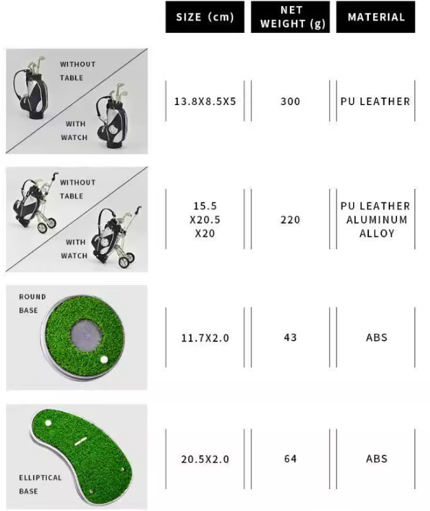 Luxury European Style Golf Desk Ornament & Pen Holder - Creative Mini Golf Bag Office Decoration - Unique Executive Gift for Golfers