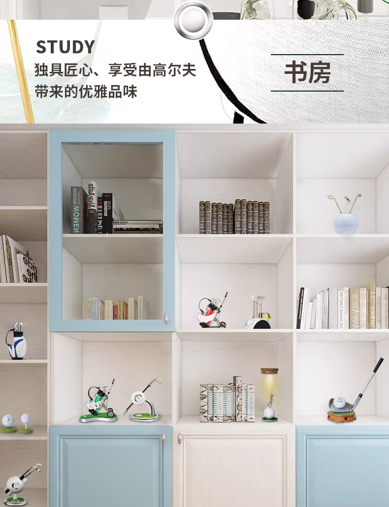 Luxury European Style Golf Desk Ornament & Pen Holder - Creative Mini Golf Bag Office Decoration - Unique Executive Gift for Golfers