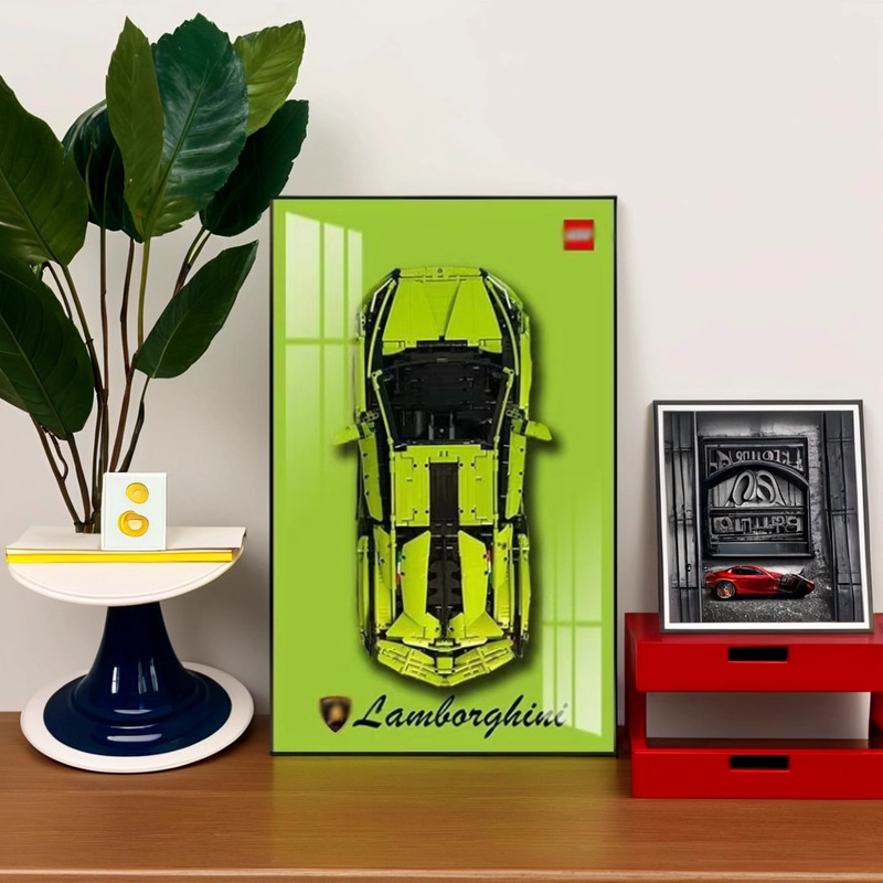 Wall-Mounted Display Case for LEGO Technic 42115 Lamborghini Sián - Space-Saving Vertical Art Frame (Model Not Included)