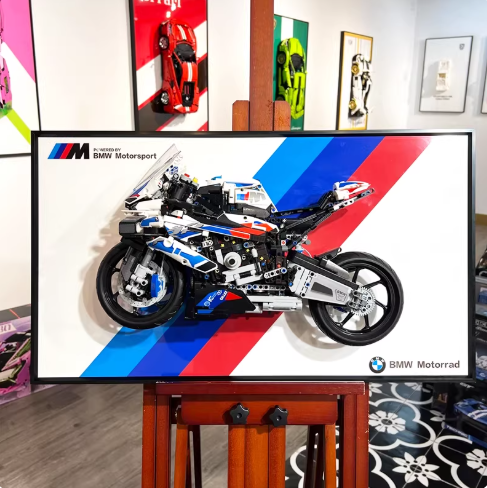 ( Included car)Transparent Lego yamaha42159 BMW42083 ducati42202 Racing Cars Wall Mounted Photo Frame Dustproof Display Case
