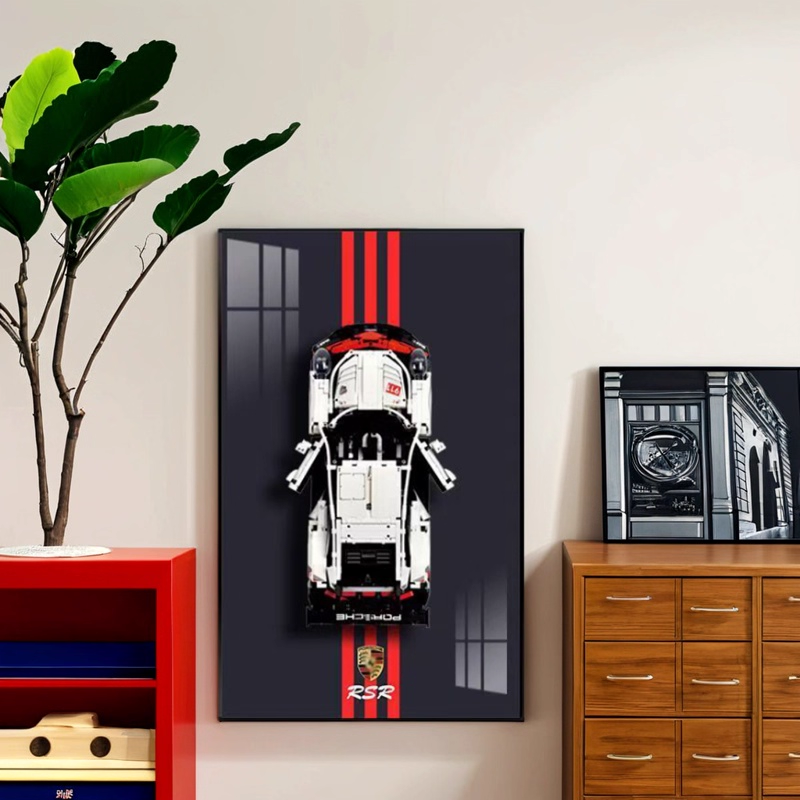 ( Included car)Transparent Lego 42096 Racing Cars Wall Mounted Photo Frame Dustproof Display Case 