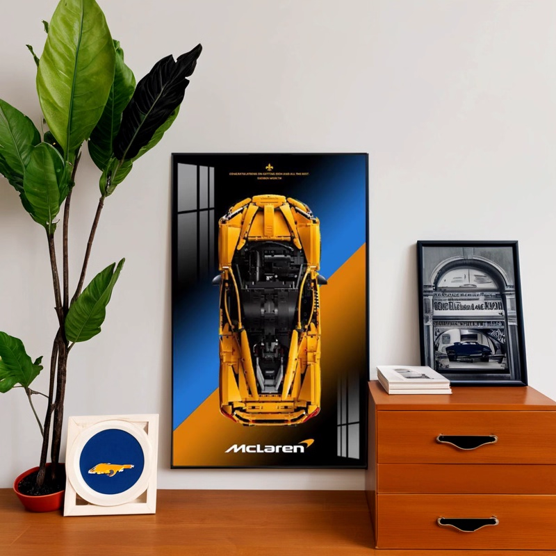 ( Included car)Transparent Lego 42172 Racing Cars Wall Mounted Photo Frame Dustproof Display Case 