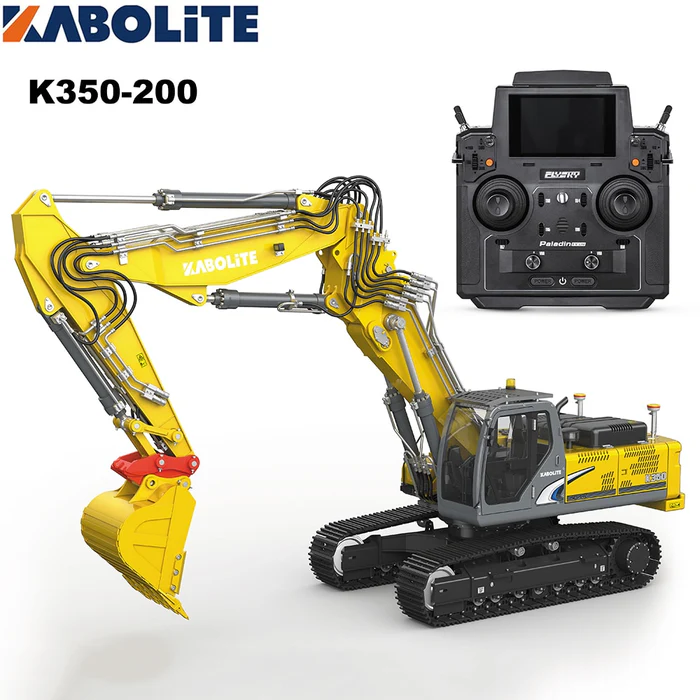 Kabolite K350-200 1/14 Scale RC Hydraulic Excavator - 2026 Edition with 3-Section Triple Boom - Full Metal Brushless Digger with Paladin PL18EV