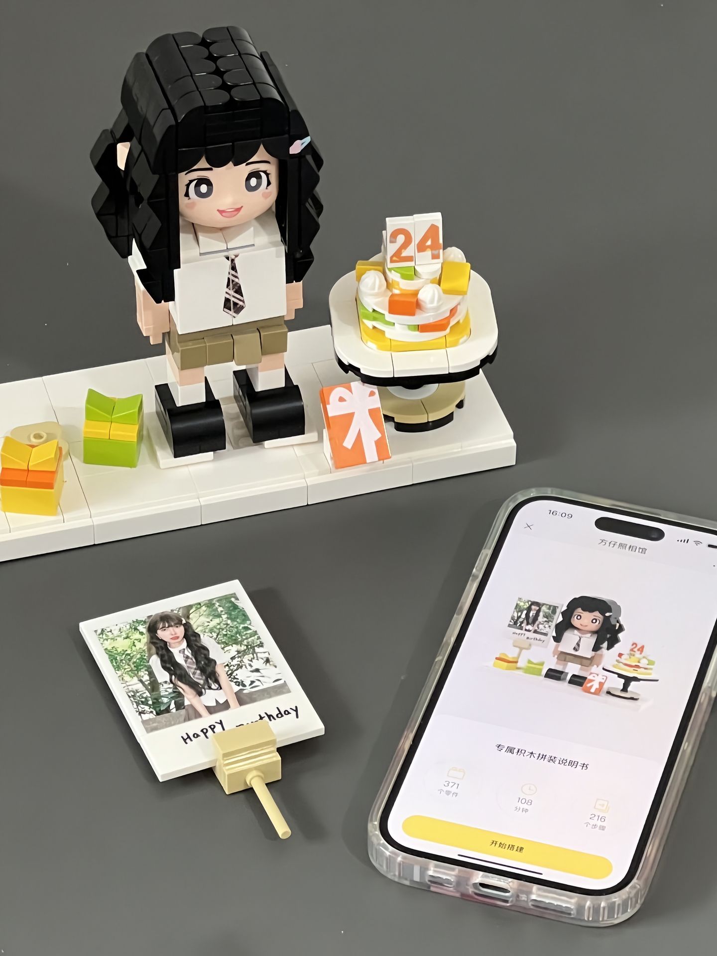 Customized Building Block Figure from Photo - Personalized 3D Brick Portrait Figurine DIY Blind Box Gift for Couples & Besties