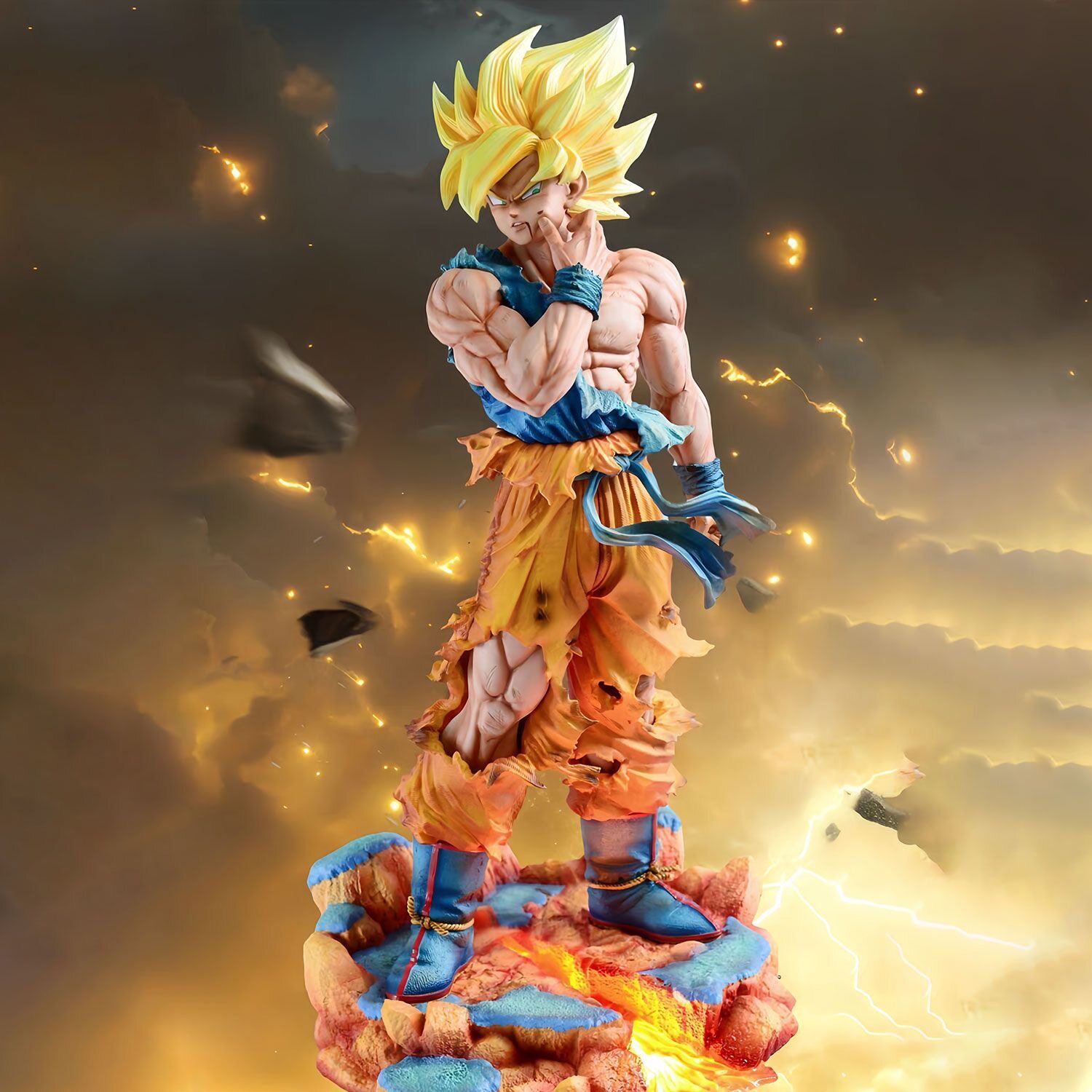 MAN Studio Dragon Ball Z Super Saiyan Goku Battle GK Resin Statue