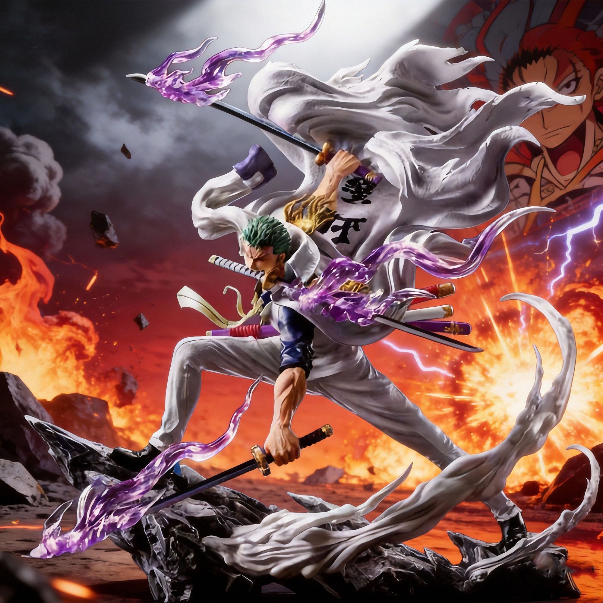 One Piece Roronoa Zoro Marine Admiral Uniform GK Resin Statue