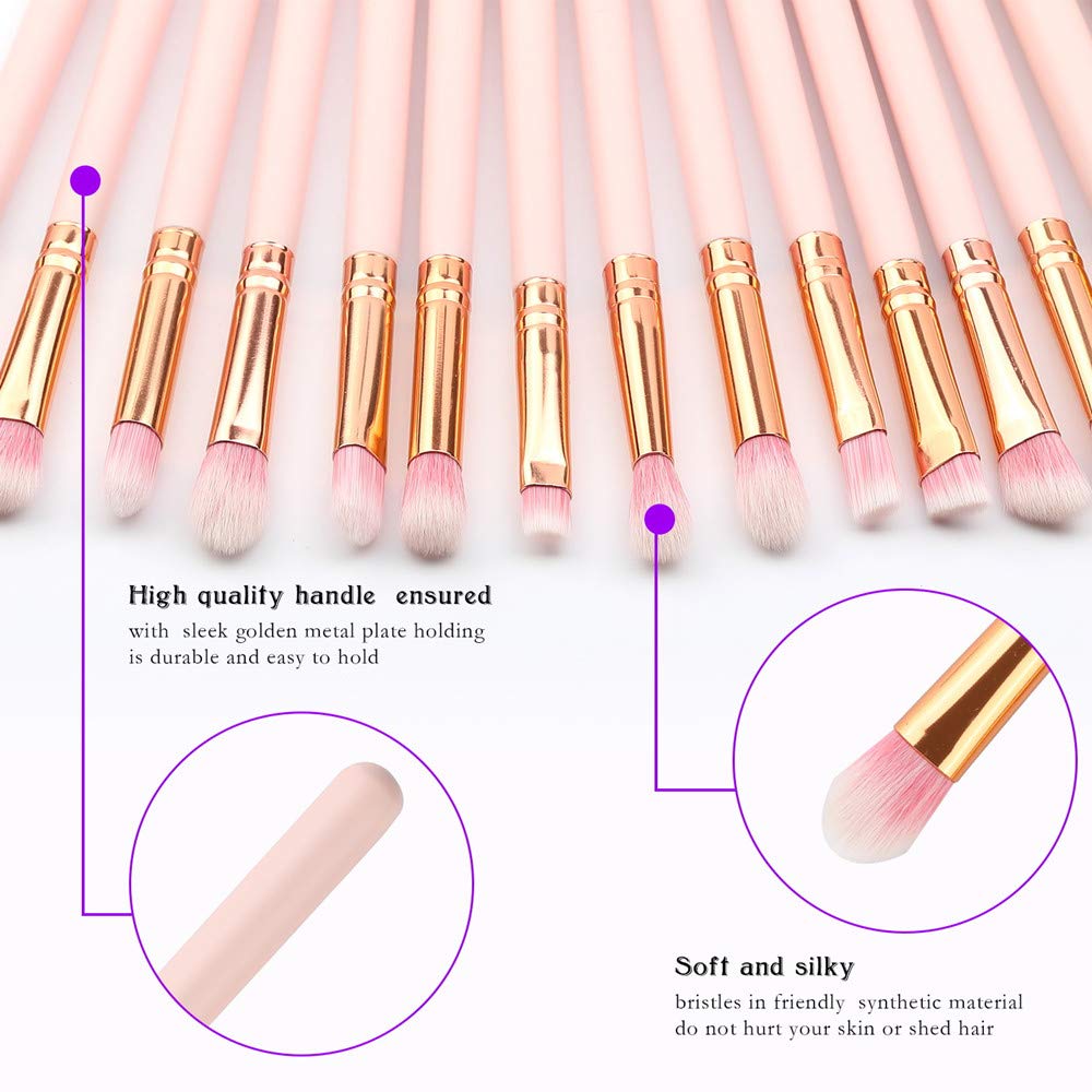 15 Pieces Eye makeup essential brushes