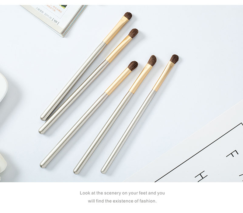 Hot 5pcs Horsehair Portable High Quality Makeup Brush Eyeshadow Brush Nose Contouring Brush Blending Brush OEM Customized