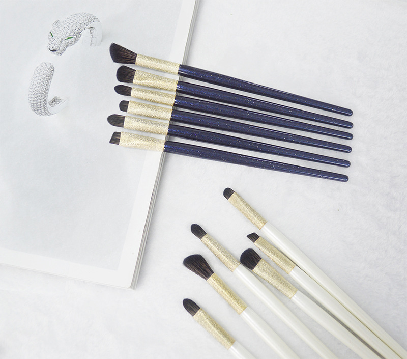 6pcs Bling Synthetic Eyeshadow Brush Makeup Brush set for Beginner Smooth Cosmetic Set