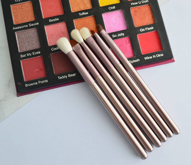 Factory Customized Hot 6pcs High Quality Wool Hair Portable Eyeshadow Brush Makeup Brush set ODM&OEM