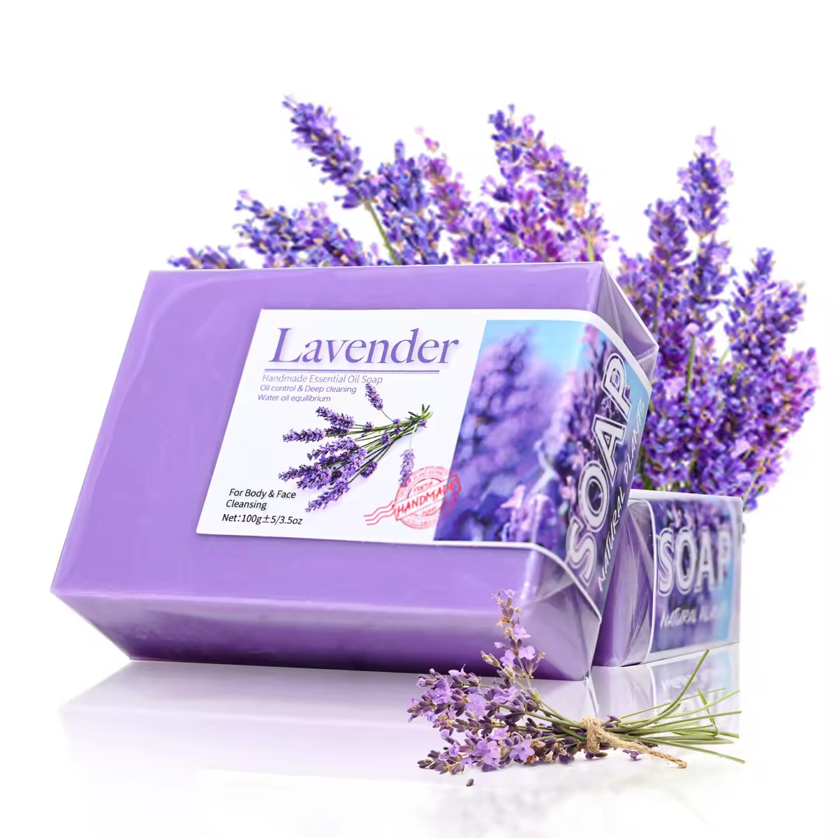 Skin Care Handmade Natural Essential Oil Lavender Soap Bath Soap bar