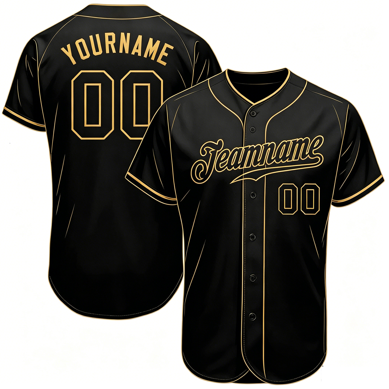 custom yellow stripe baseball jersey