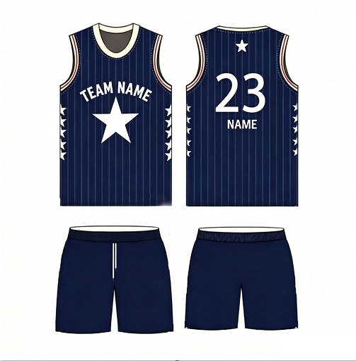 custom navy blue basketball jerseys sets