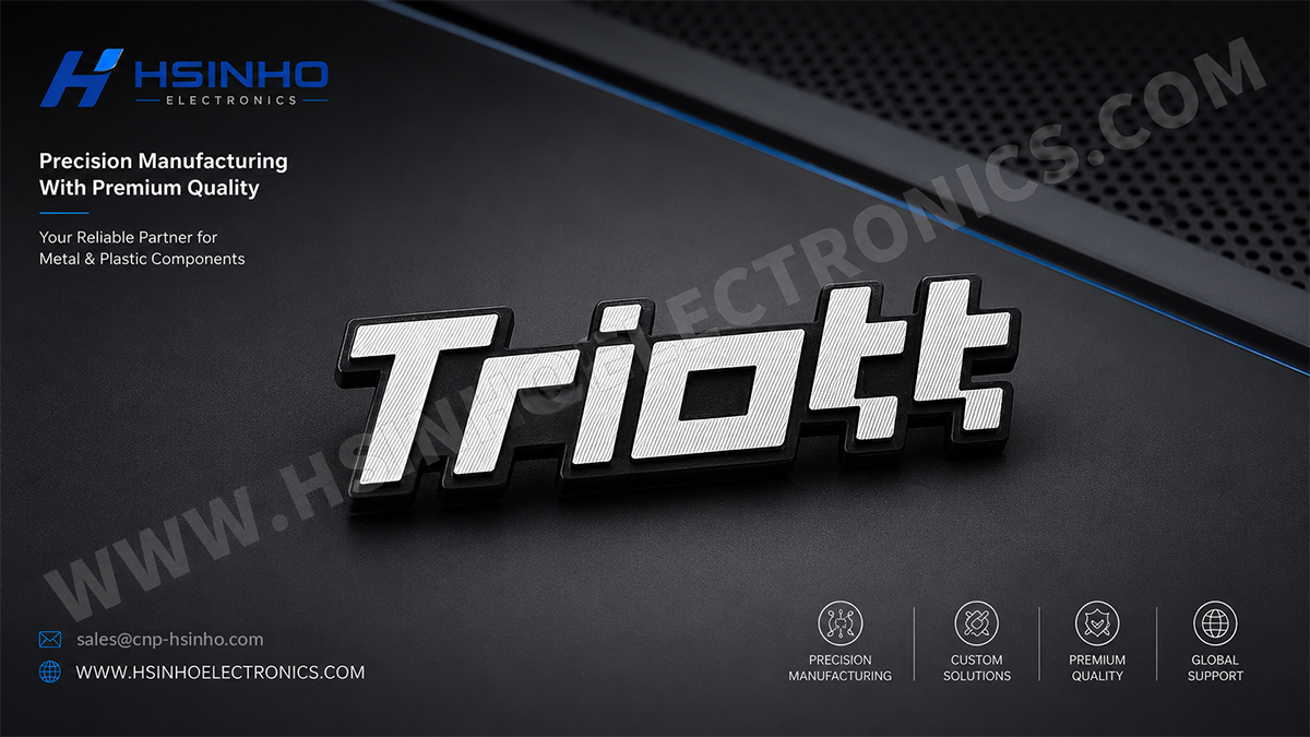 brushed aluminum logo badge for electronics hsinho