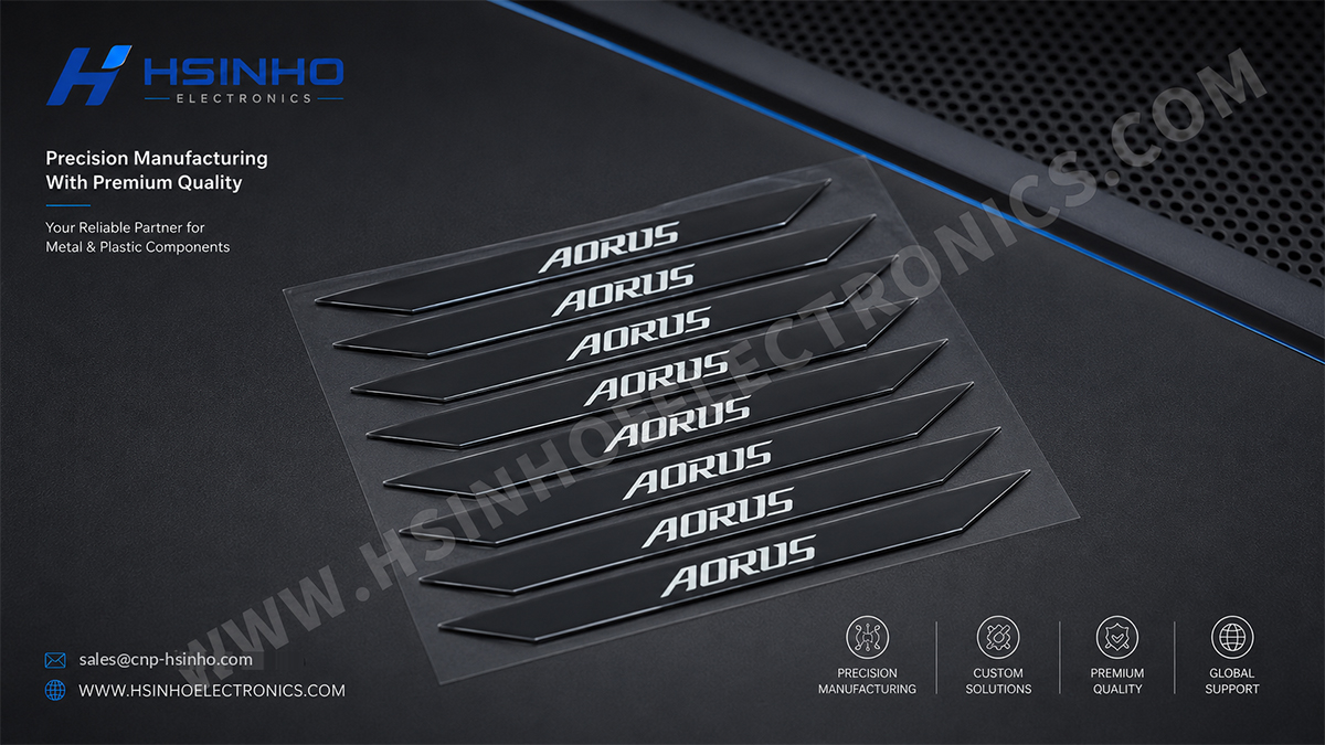 anodized aluminum logo nameplate hsinho electronics-1