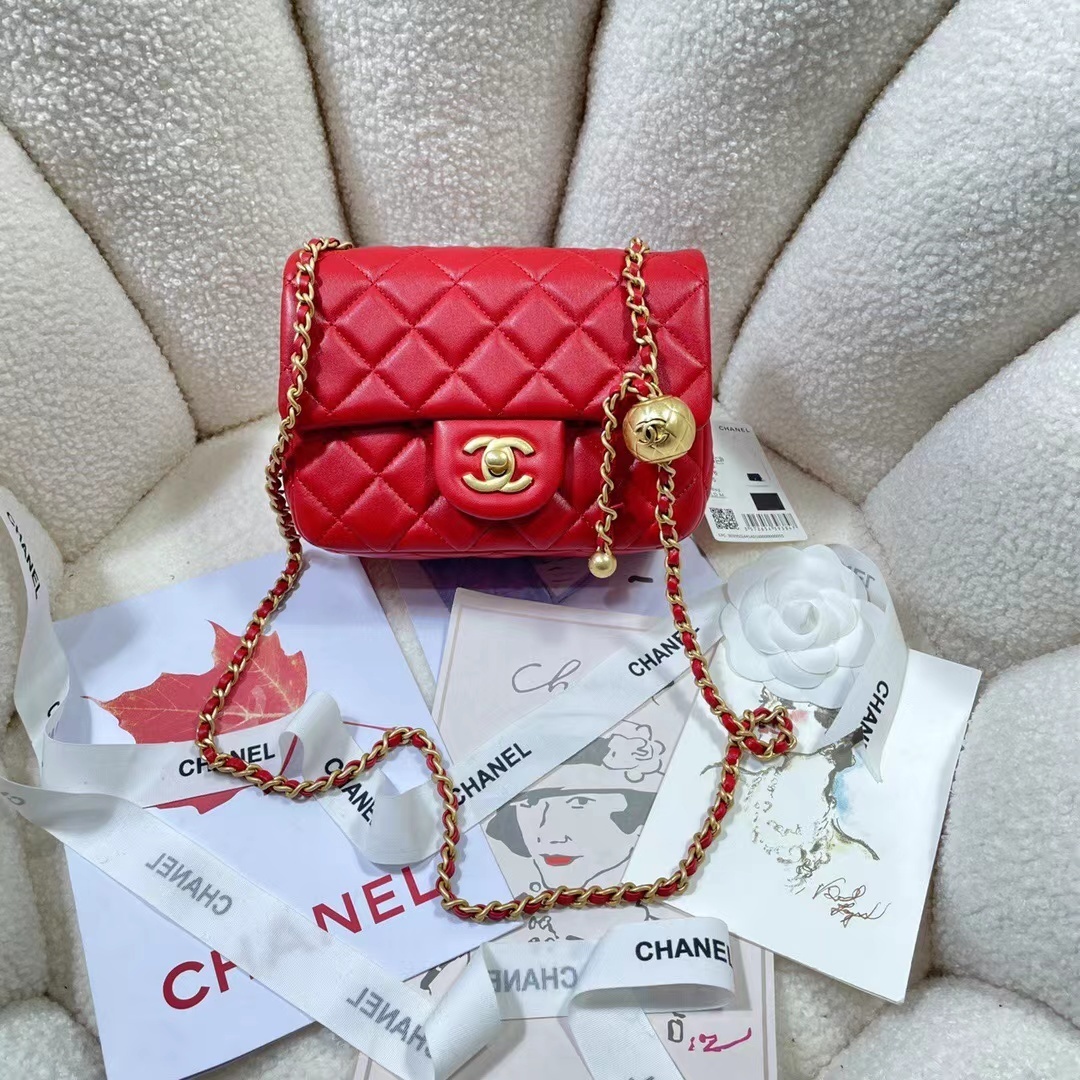 Xiaoxiangfeng Golden Ball Rhombus Messenger Bag Chain Bag