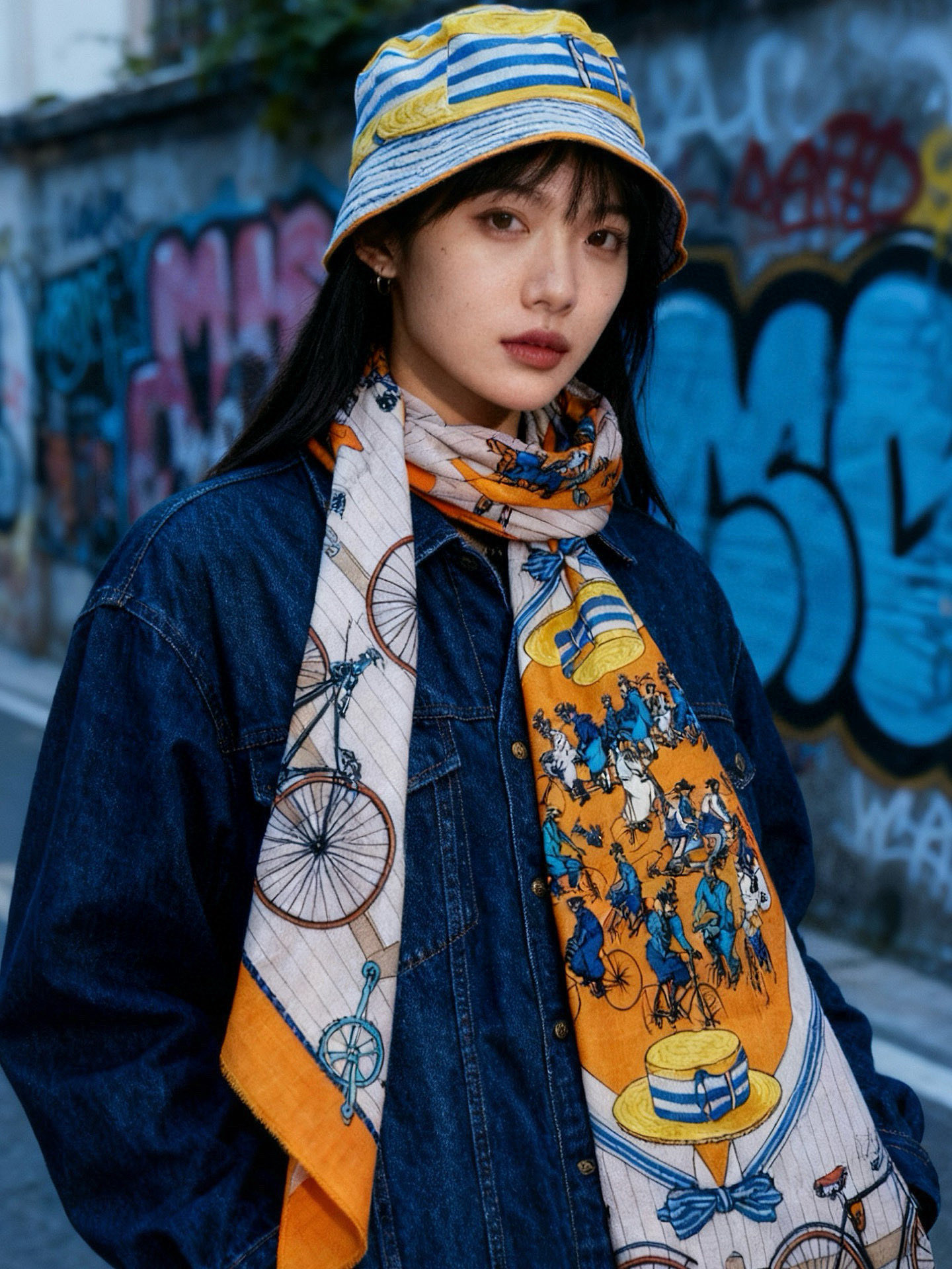 Bicycle cashmere scarf