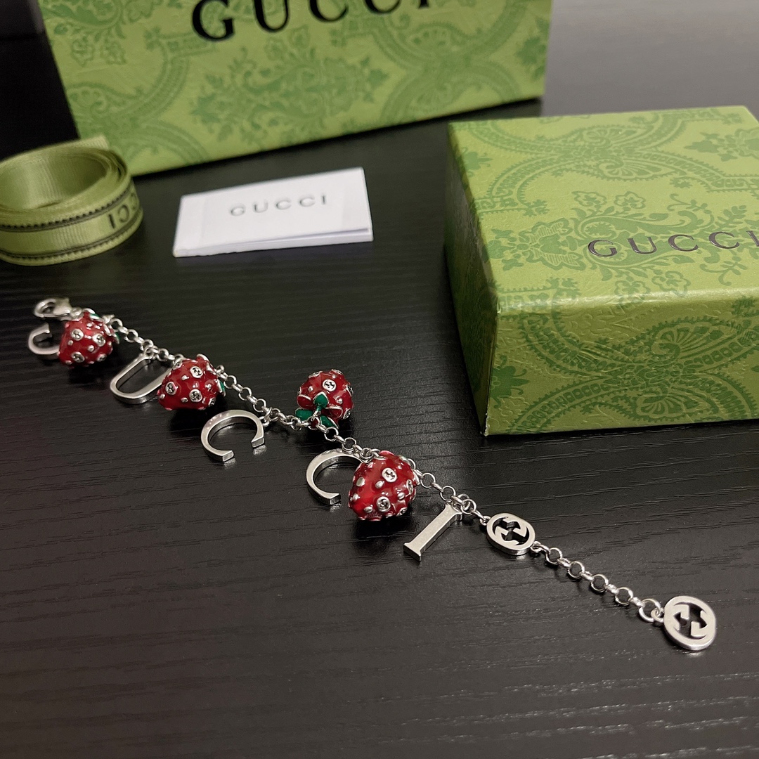 Strawberry Silver Bracelet