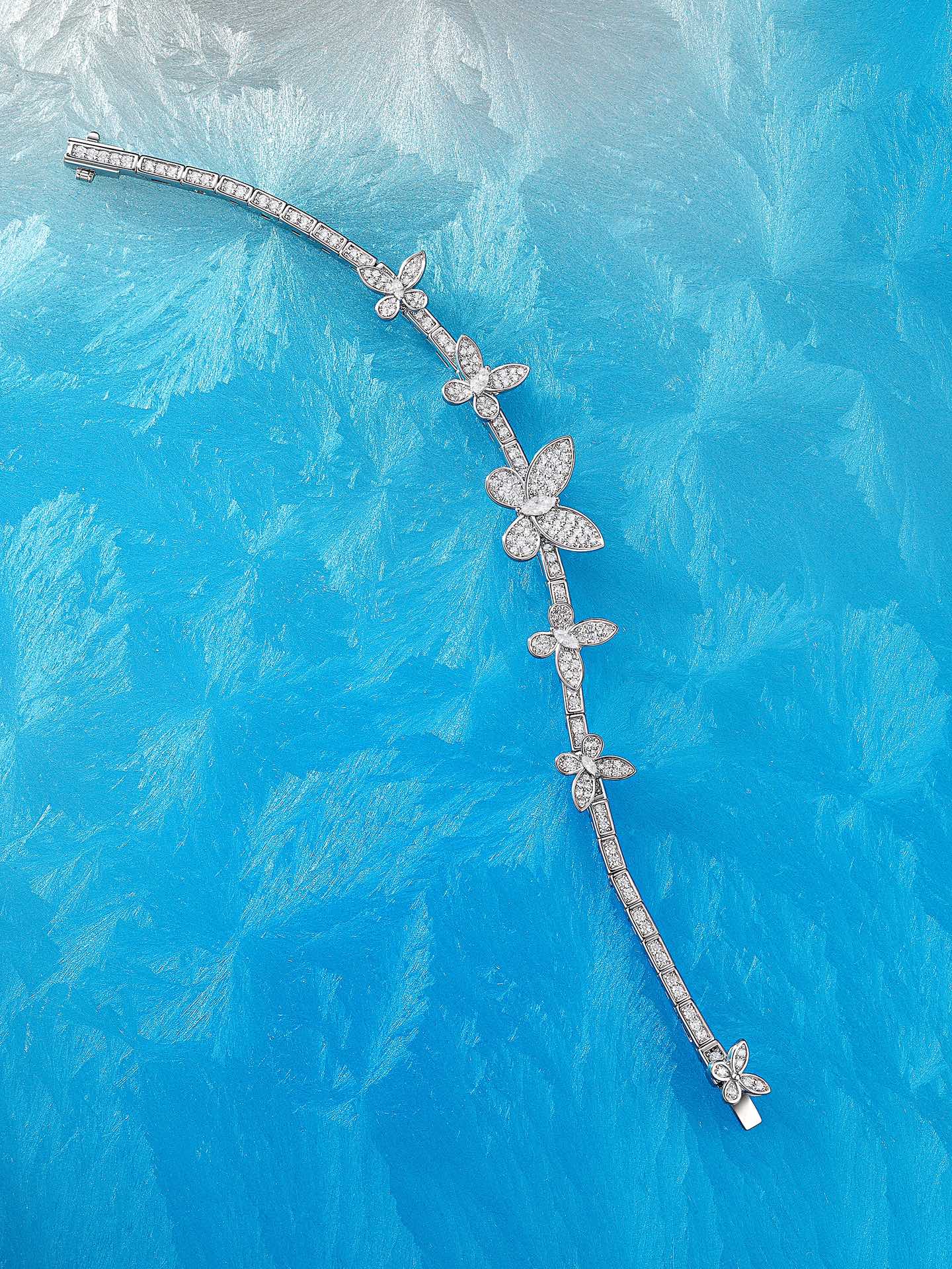 Butterfly Diamond Sterling Silver Bracelet