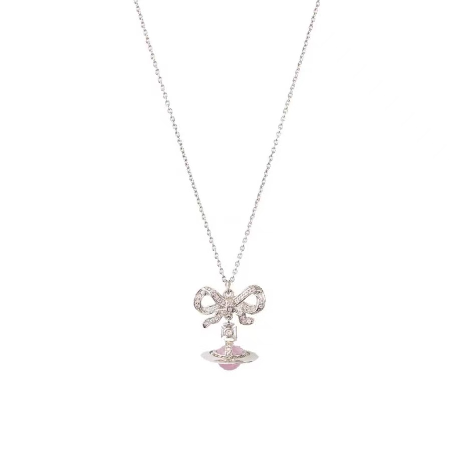 Bow diamond necklace