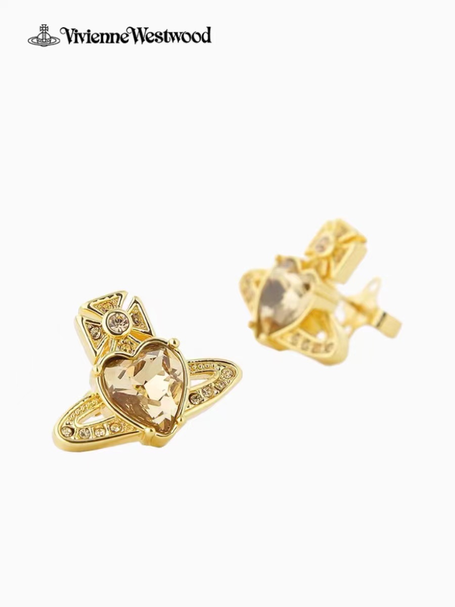 Heart yellow diamond earrings