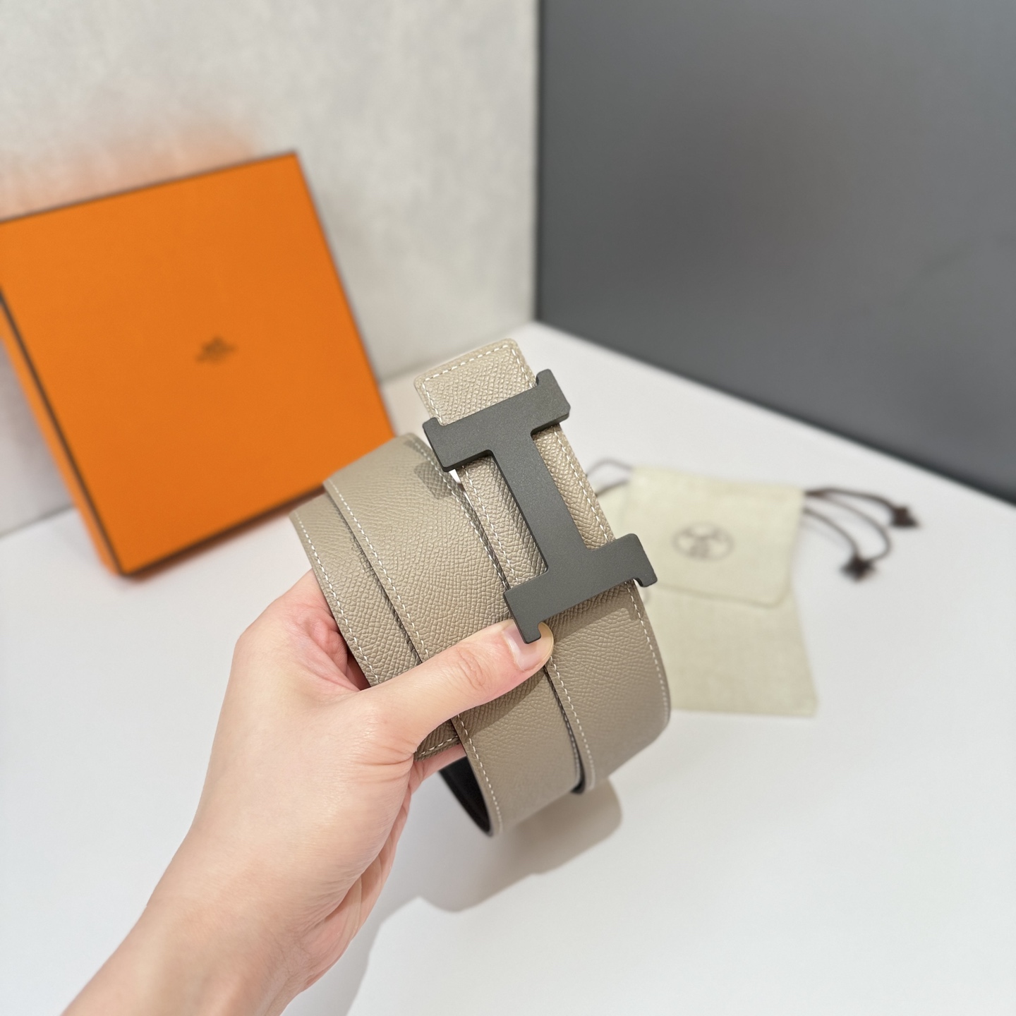 Simple men's belt 38mm