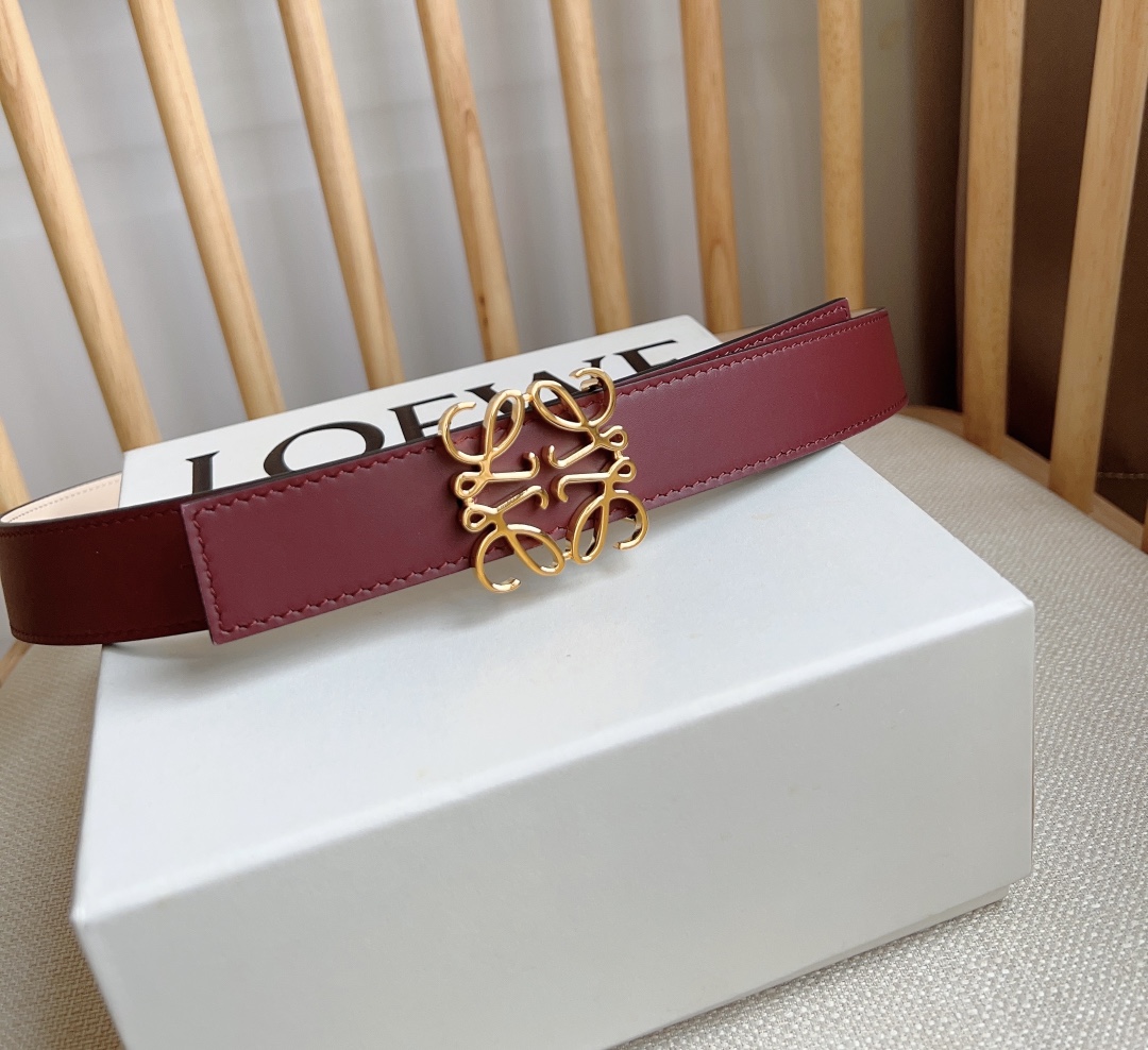 Cow Leather Ladies Double Sided Belt 28mm