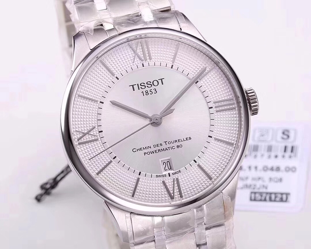 Silver Stainless Steel Men's Watch with Calendar