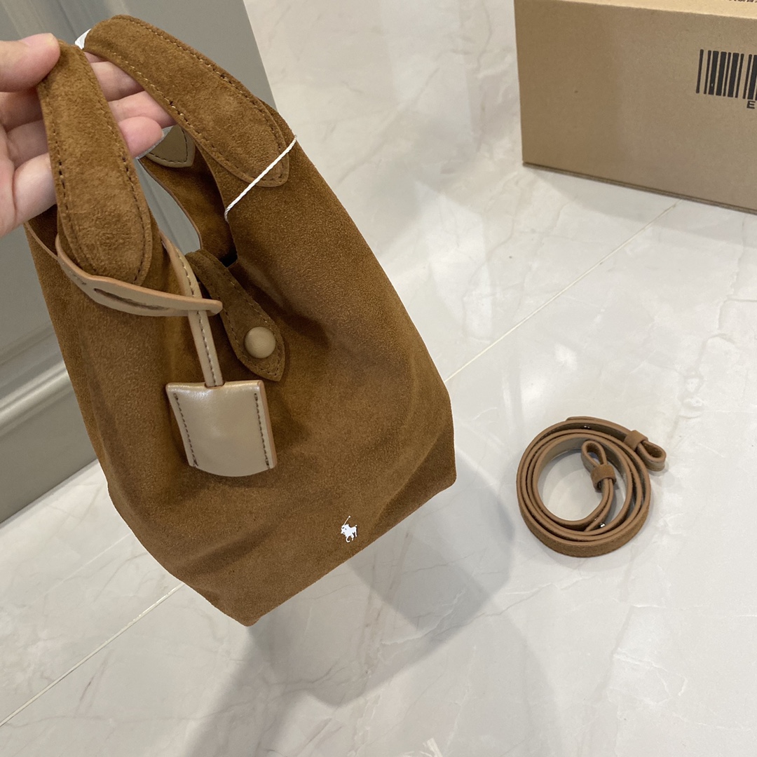 Suede basket tote bag