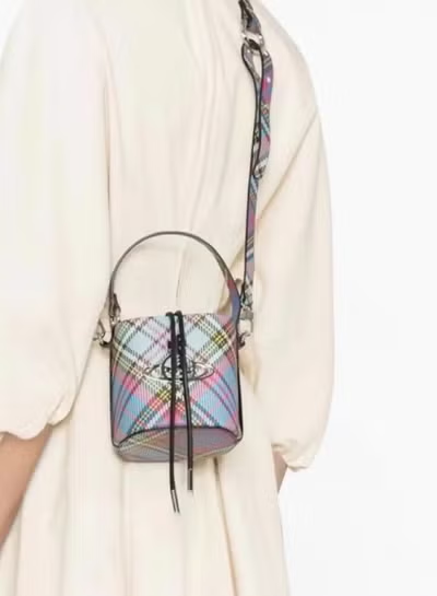 Vivienne color bar bucket bag