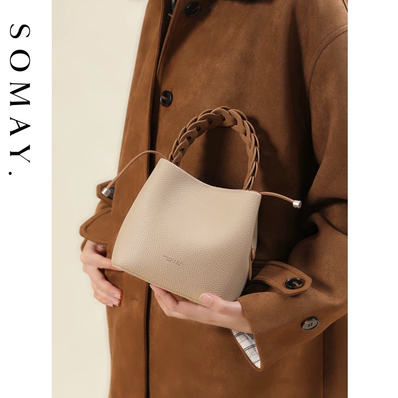 Simple design handbag messenger leather bag