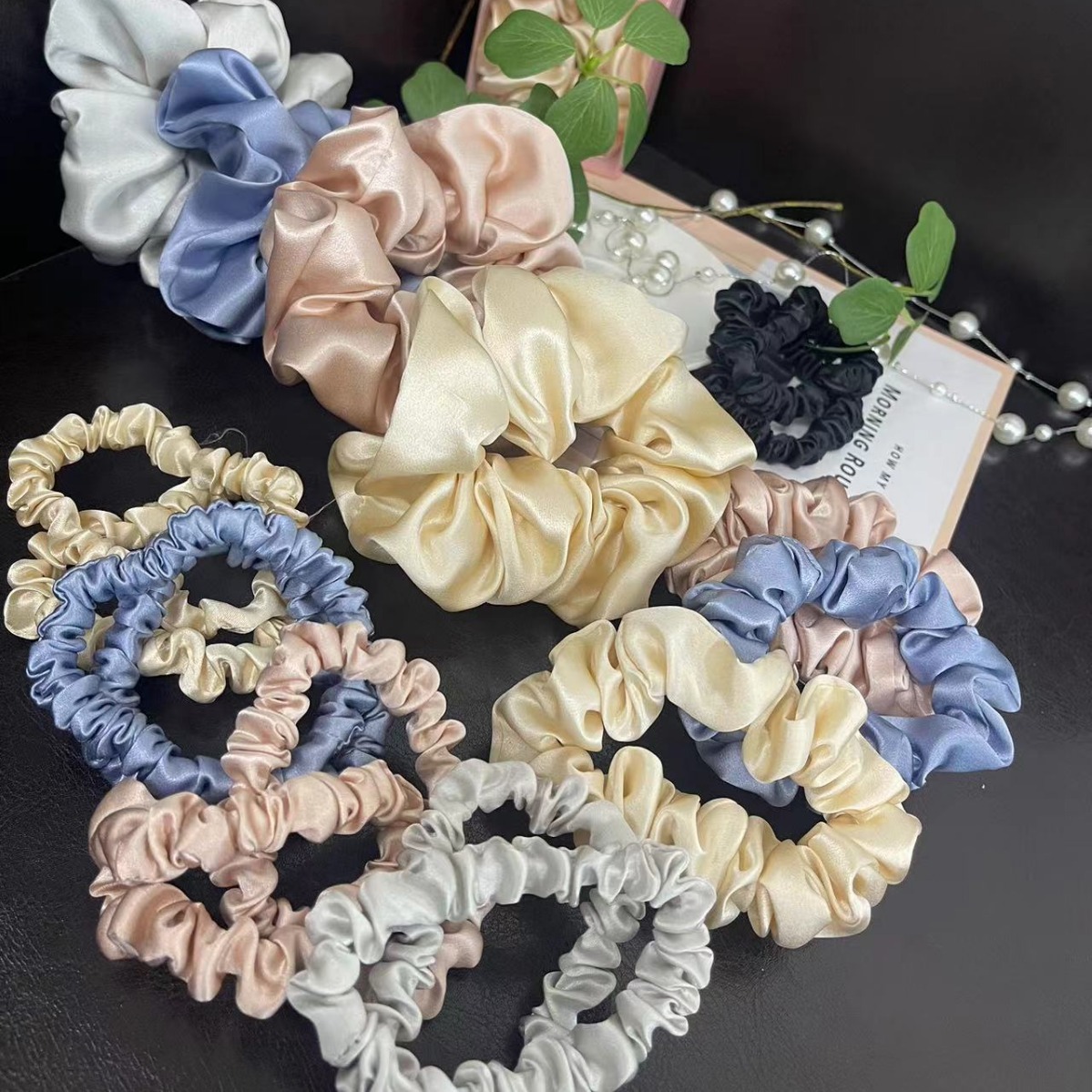 Silk hair ties, 19 momme mulberry silk