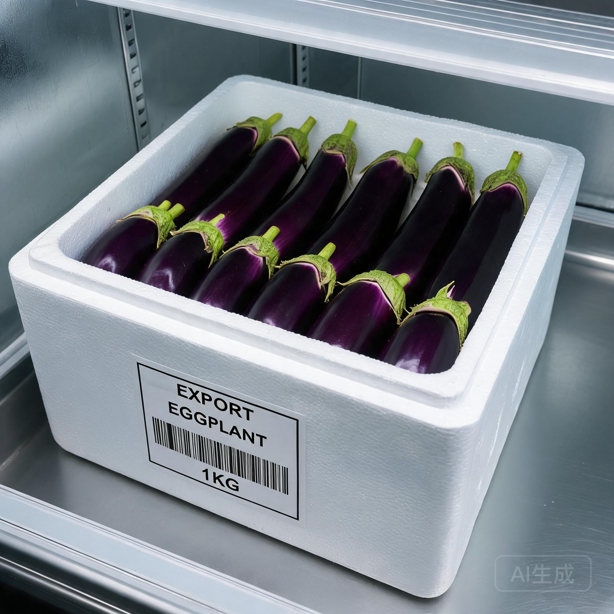 Eggplant export packaging and cold chain