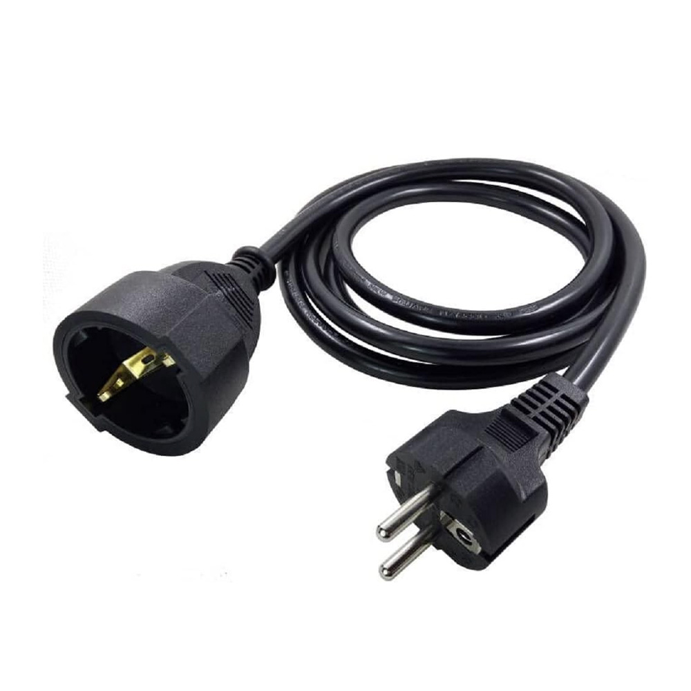 EU H05VV-F 2pin 3pin 1mm2 CCA CEE7/7 European Schuko Male to Female 3M/10ft Extension Power Cords for PDU UPS