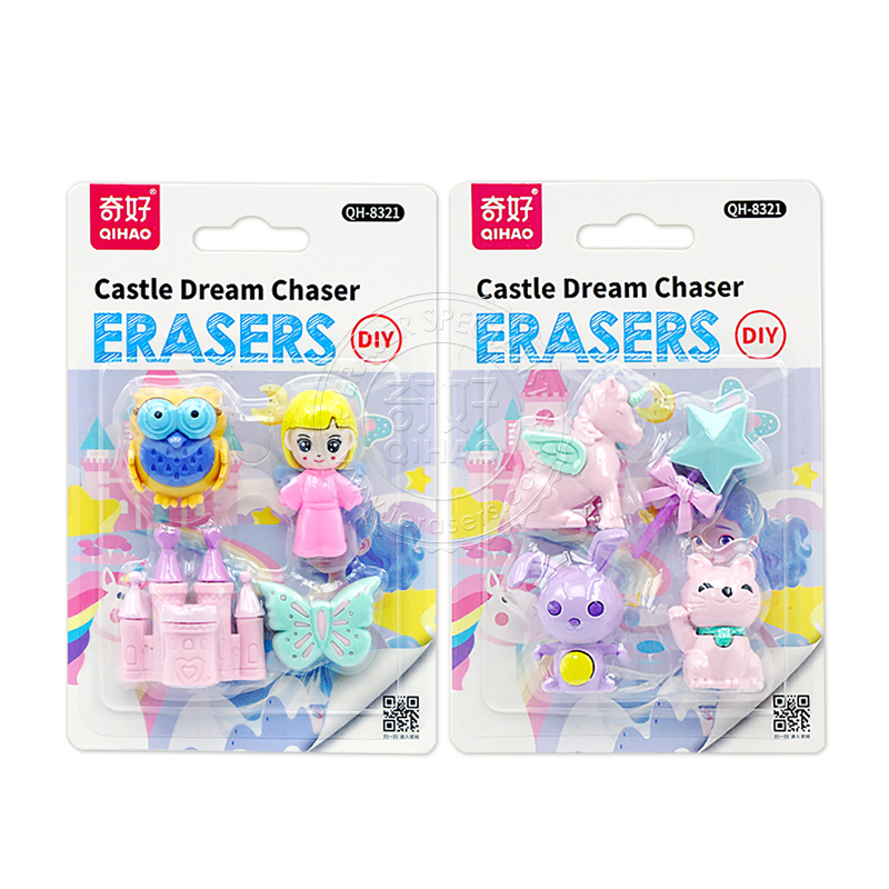 3D Cartoon Unicorn Eraser Creative Stationery School Gift