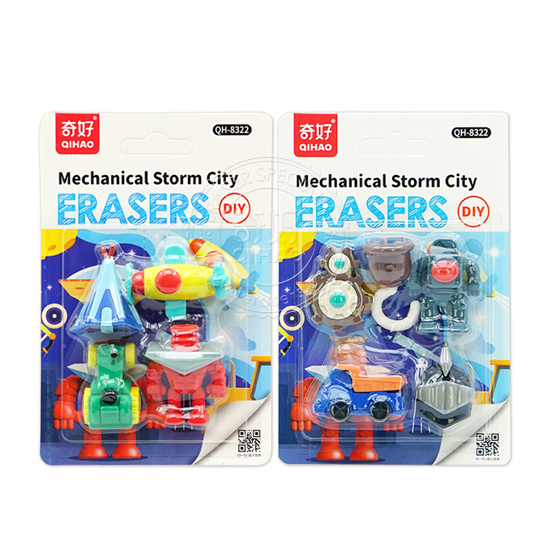Cartoon 3D Robot City Eraser Boy Gift Creative Stationery