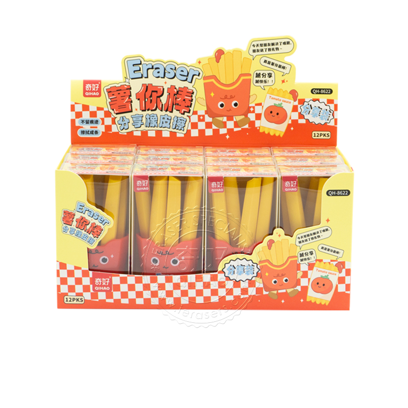 Popular 3D French Fries Eraser Kid School Gift