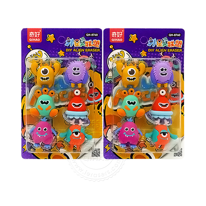 Lovely 3D Cartoon Monster Puzzle Eraser Promotional Stationery