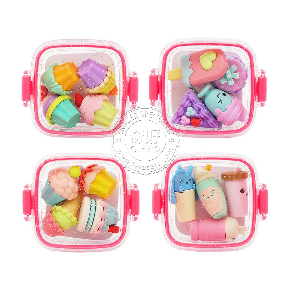 3D Puzzle Eraser with Lunch Box Creative Gift for Girls
