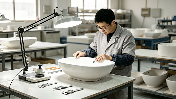 Ceramic Wash Basin Quality Control | How We Inspect Glaze, Flatness and Durability