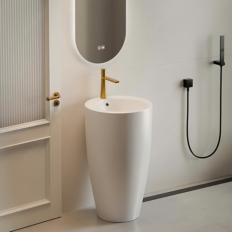 Ceramic Pedestal Basin Freestanding Sink For Wholesale Frost Resistant Custom Color Custom Box