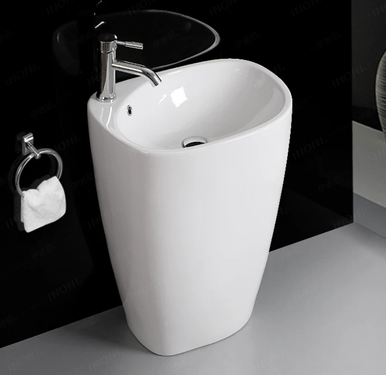 Stain Resistant Ceramic Pedestal Basin Freestanding Sink OEM Custom Glaze Custom Logo Packaging
