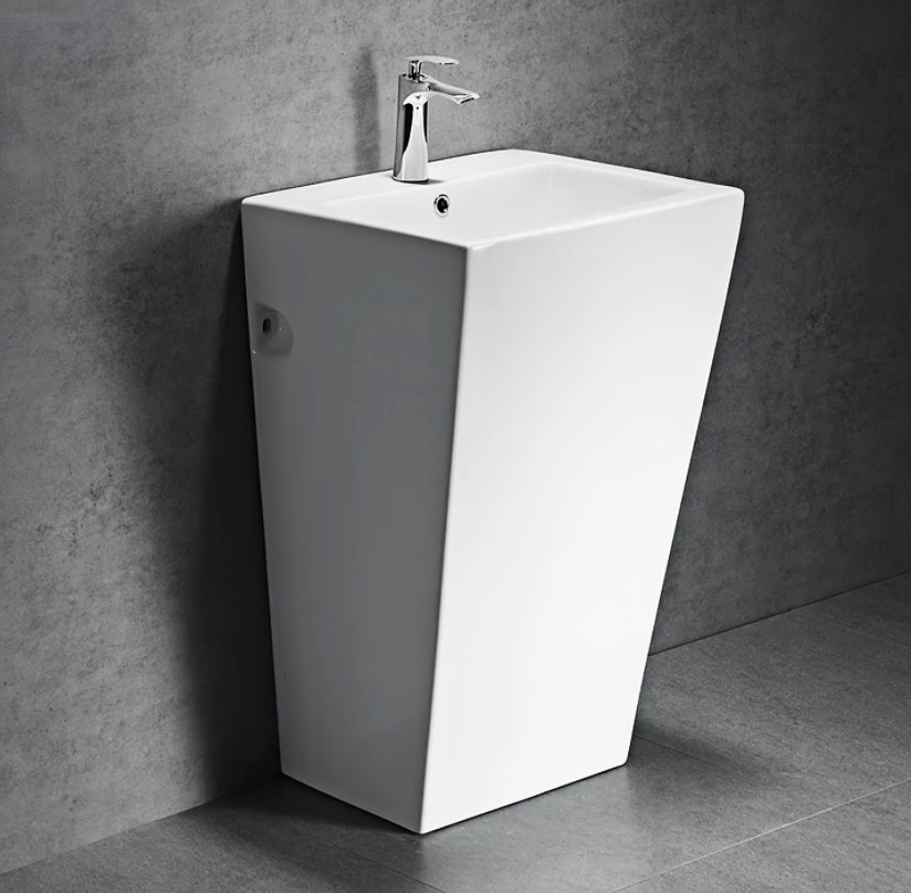 Apartment Construction Ceramic Pedestal Sink Custom Color Custom Box OEM ODM Wholesale