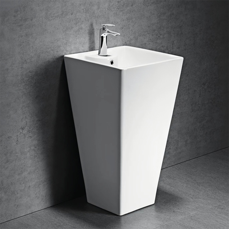 Freestanding Pedestal Ceramic Sink OEM ODM Custom Glaze Custom Logo Box Bulk Order