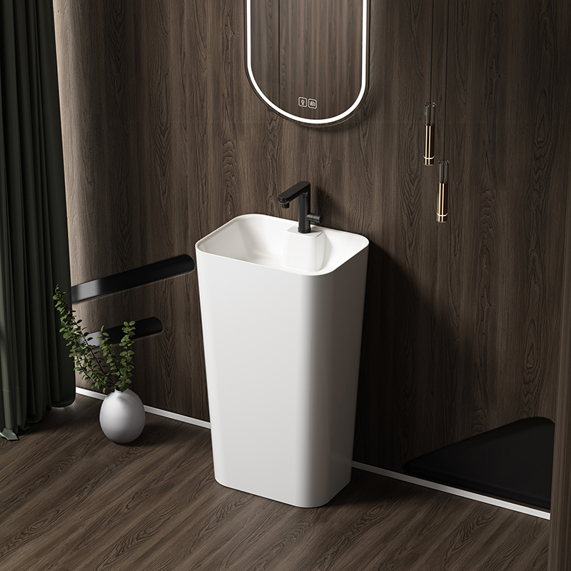 Slim Rim Ceramic Pedestal Basin Wholesale Custom Packaging Frost Resistant OEM Supply